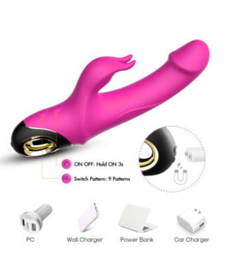 Vibromasseur Rabbit rose 9 modes de vibrations puissantes 
